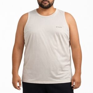 Columbia Omni-Shade Sleeveless Tank Men’s 1X White UPF Sun Protection
